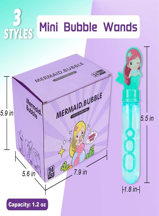 JOYYPOP 24 Pack Mini Bubble Wands for Kids Mermaid Party Favors Bubble Toy Summer Gifts for Girls Boys Mermaid Theme Birthday Party - Image 2